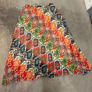 Tribal Multicolor A-Line Skirt flowy boho lined‎
